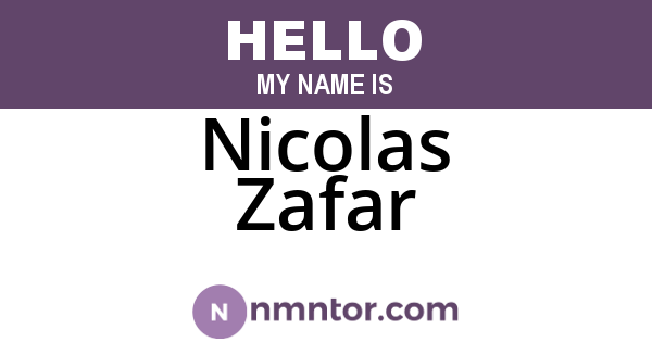 Nicolas Zafar