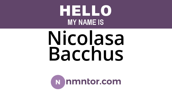 Nicolasa Bacchus