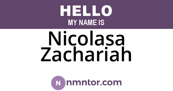 Nicolasa Zachariah