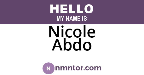 Nicole Abdo