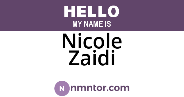 Nicole Zaidi