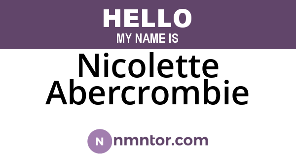 Nicolette Abercrombie