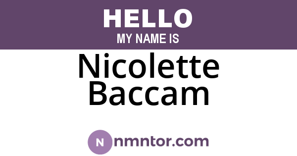Nicolette Baccam