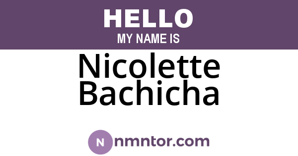 Nicolette Bachicha