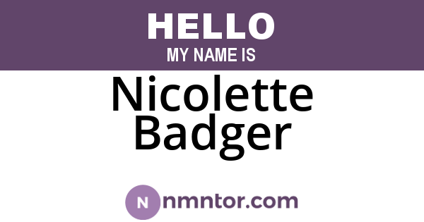 Nicolette Badger