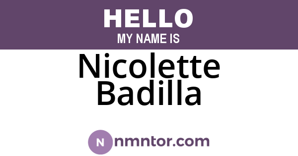 Nicolette Badilla