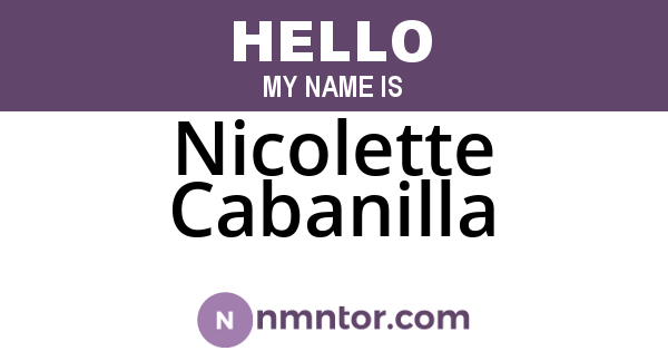 Nicolette Cabanilla