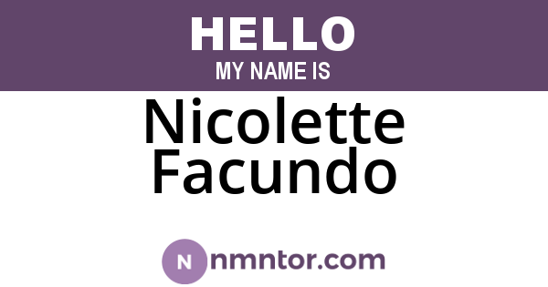 Nicolette Facundo