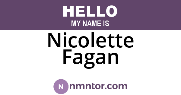 Nicolette Fagan