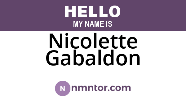 Nicolette Gabaldon