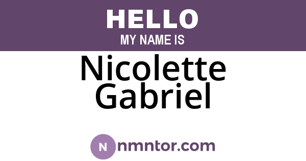 Nicolette Gabriel
