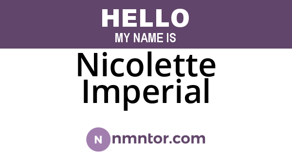 Nicolette Imperial