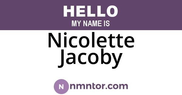 Nicolette Jacoby