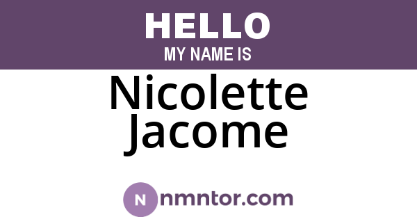 Nicolette Jacome