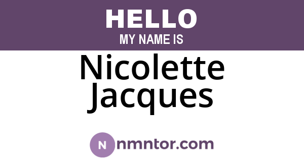 Nicolette Jacques