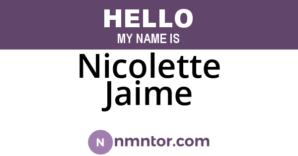 Nicolette Jaime