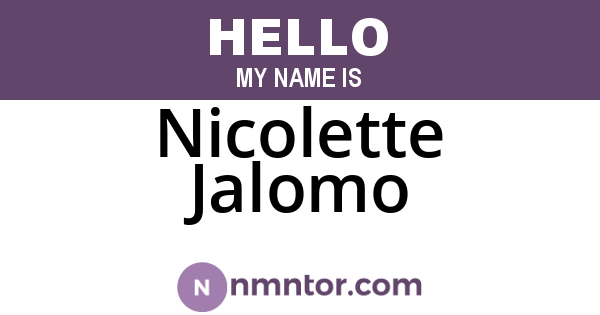 Nicolette Jalomo