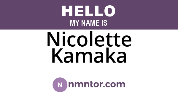 Nicolette Kamaka