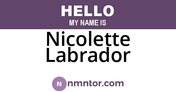 Nicolette Labrador