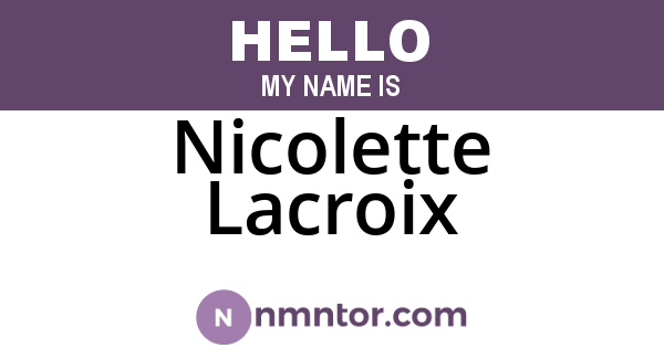 Nicolette Lacroix