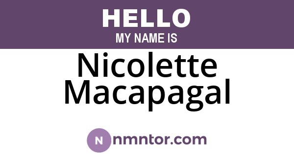Nicolette Macapagal