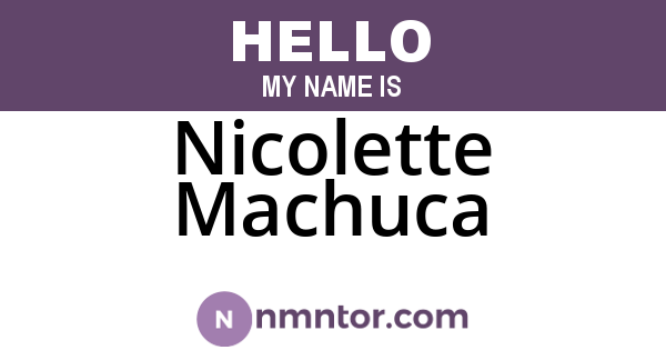 Nicolette Machuca