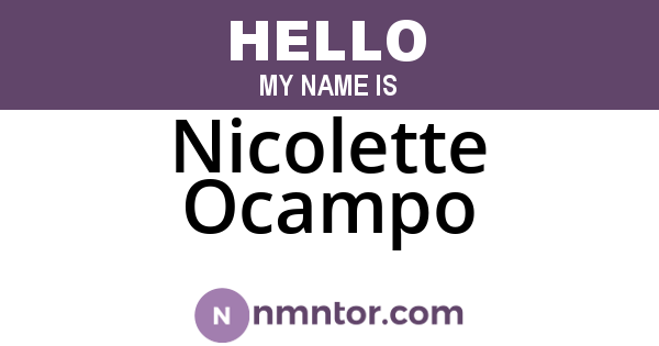 Nicolette Ocampo