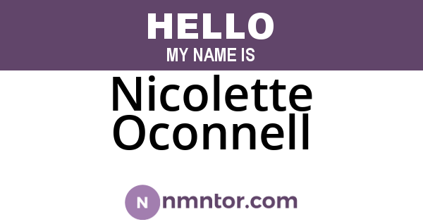 Nicolette Oconnell