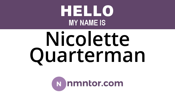 Nicolette Quarterman