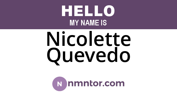 Nicolette Quevedo