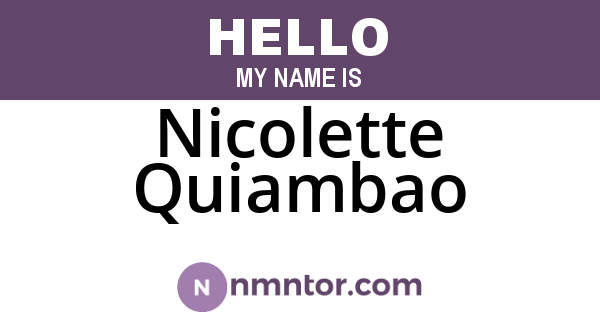 Nicolette Quiambao