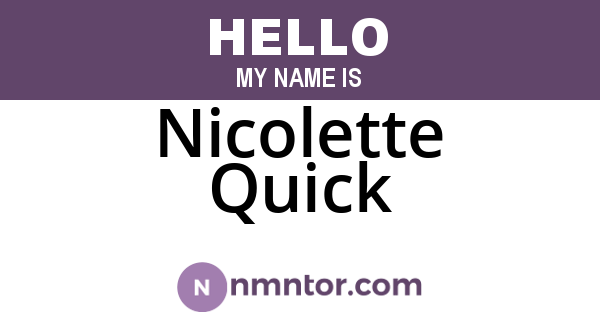 Nicolette Quick