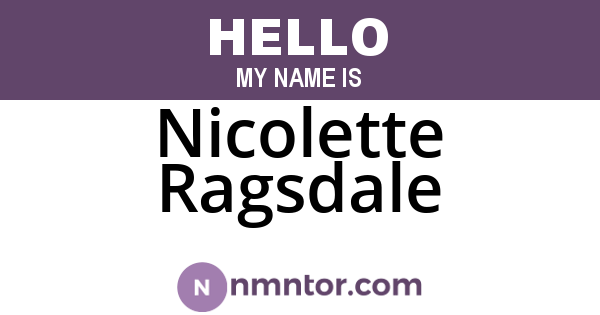 Nicolette Ragsdale