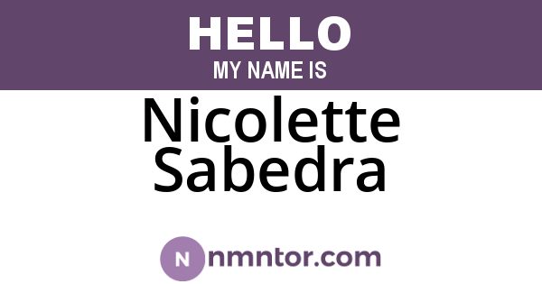 Nicolette Sabedra