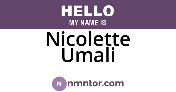 Nicolette Umali