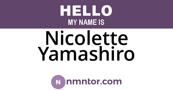 Nicolette Yamashiro