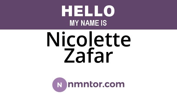 Nicolette Zafar