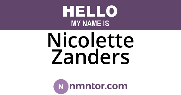 Nicolette Zanders