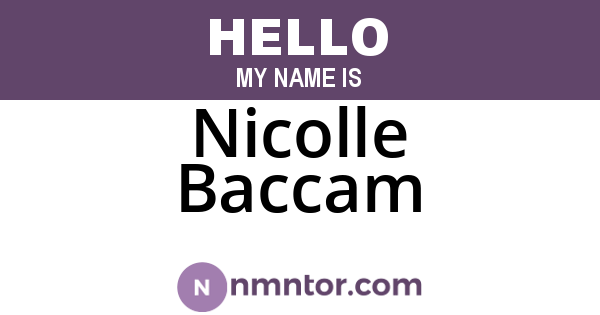 Nicolle Baccam