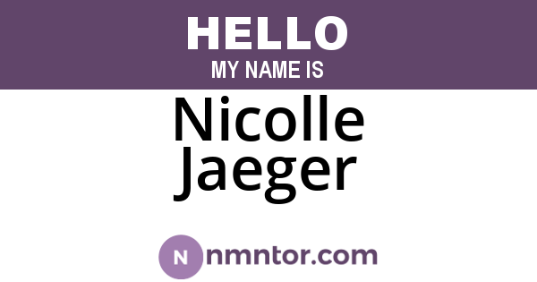 Nicolle Jaeger
