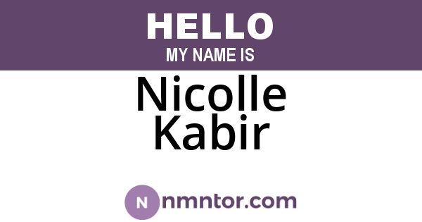 Nicolle Kabir