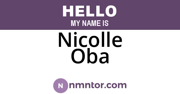 Nicolle Oba
