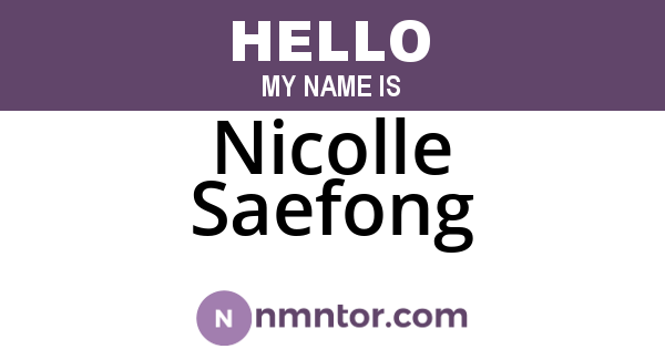 Nicolle Saefong