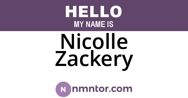 Nicolle Zackery