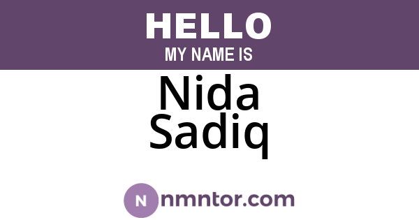 Nida Sadiq