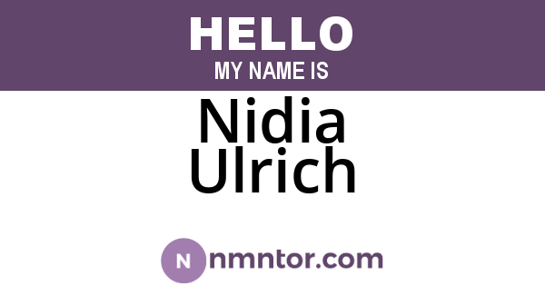 Nidia Ulrich