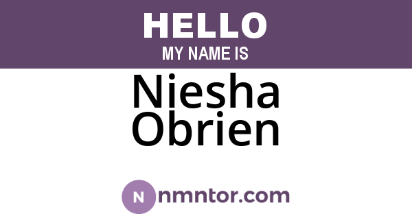 Niesha Obrien