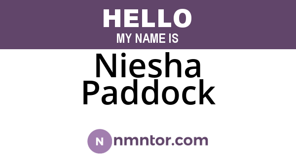 Niesha Paddock