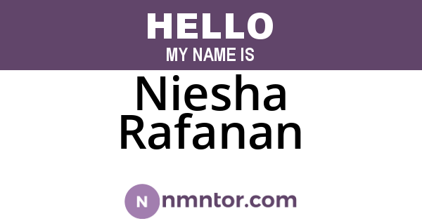 Niesha Rafanan