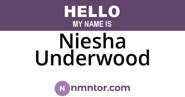 Niesha Underwood